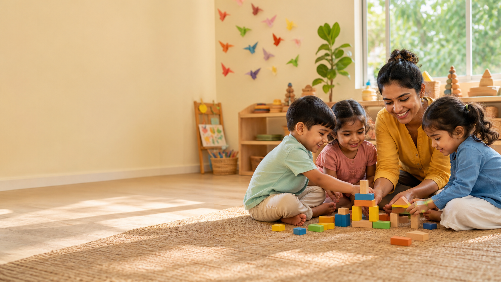 Children enjoying a creative learning activity